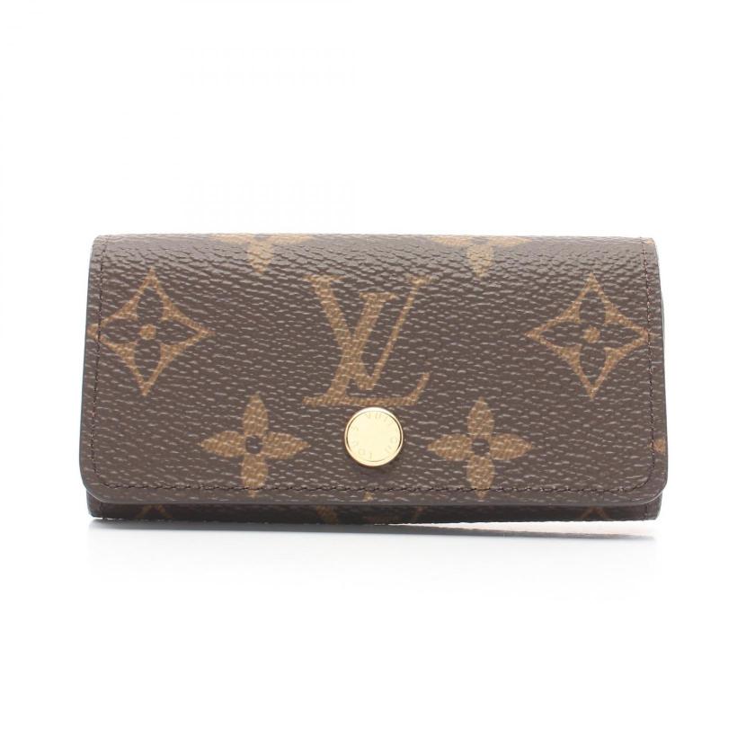 LOUIS VUITTON Multicle 4 Monogram 4 Ring Chain Key Case PVC Brown