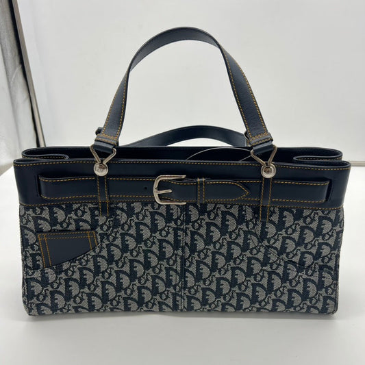 Dior A8028 Navy Canvas Shoulder Bag