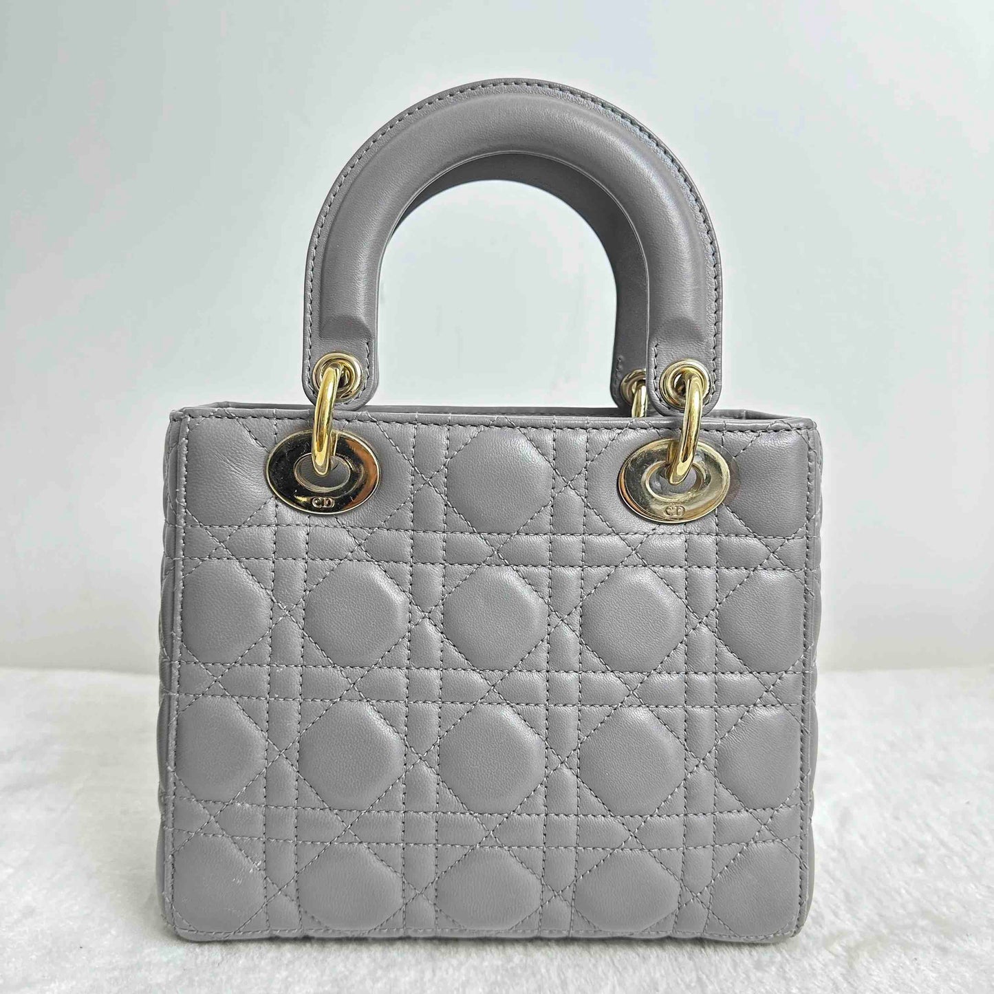 TT! Dior lady Dior BJ1102105019 Gray Lambskin Handbag Shoulder Bag