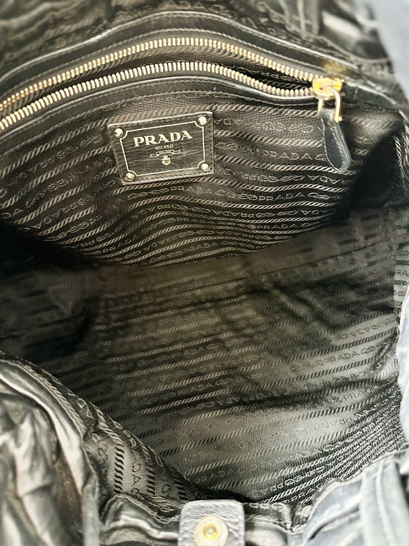Prada Leather Bag Black 33x29cm