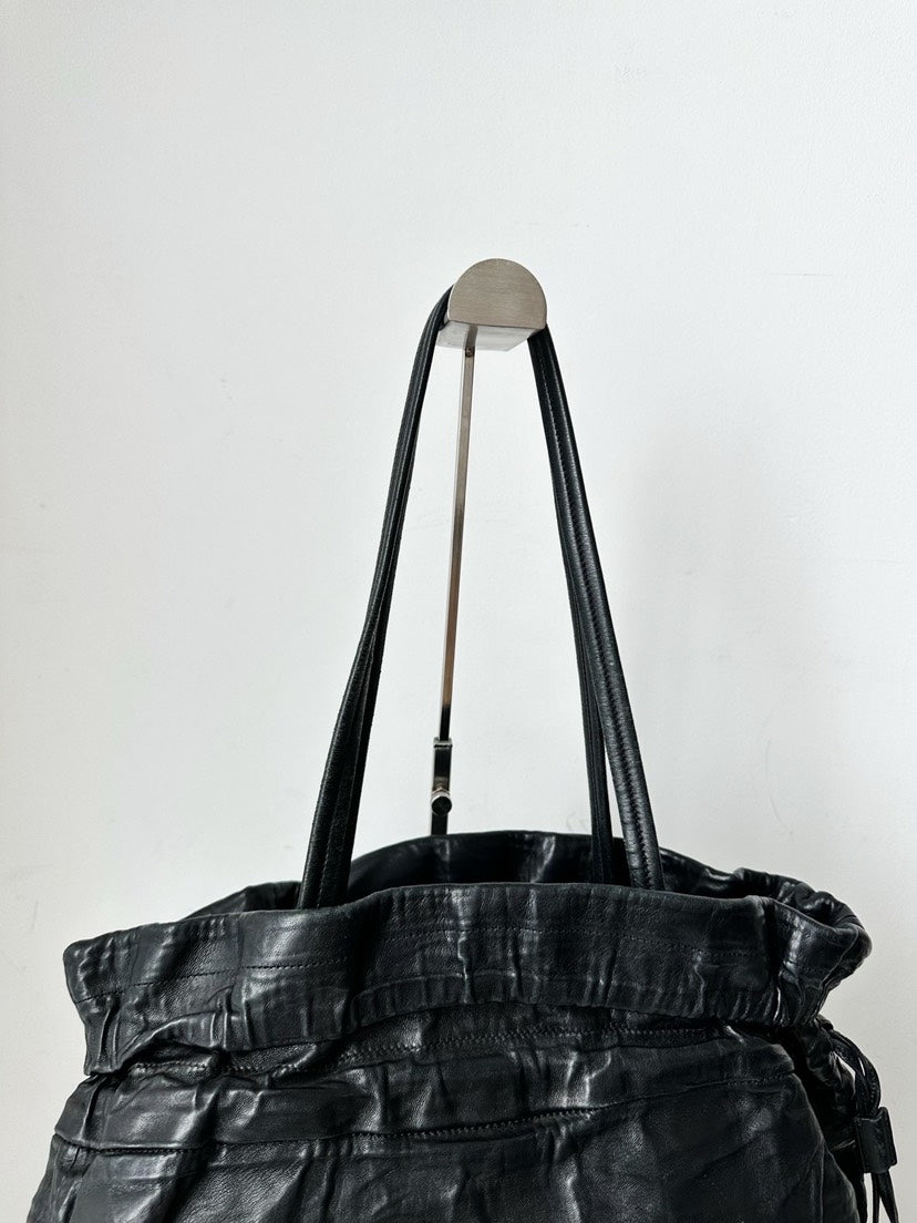 Prada Leather Bag Black 33x29cm
