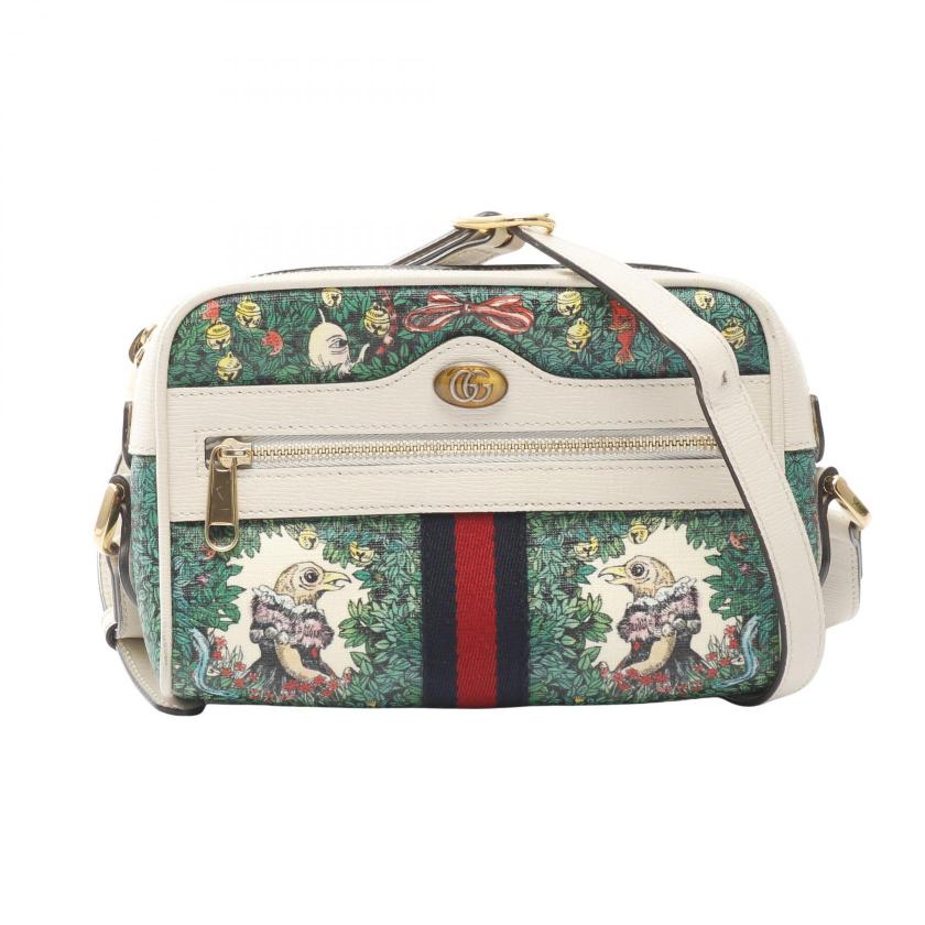 GUCCI GUCCI Yuko Higuchi Ophidia Shoulder bag PVC leather off white green multicolor 2120900063665
