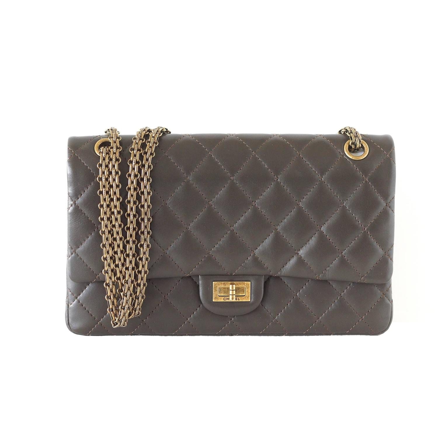 Chanel Bag 2.55 Medium Classic Double Flap Dark Olive Khaki New