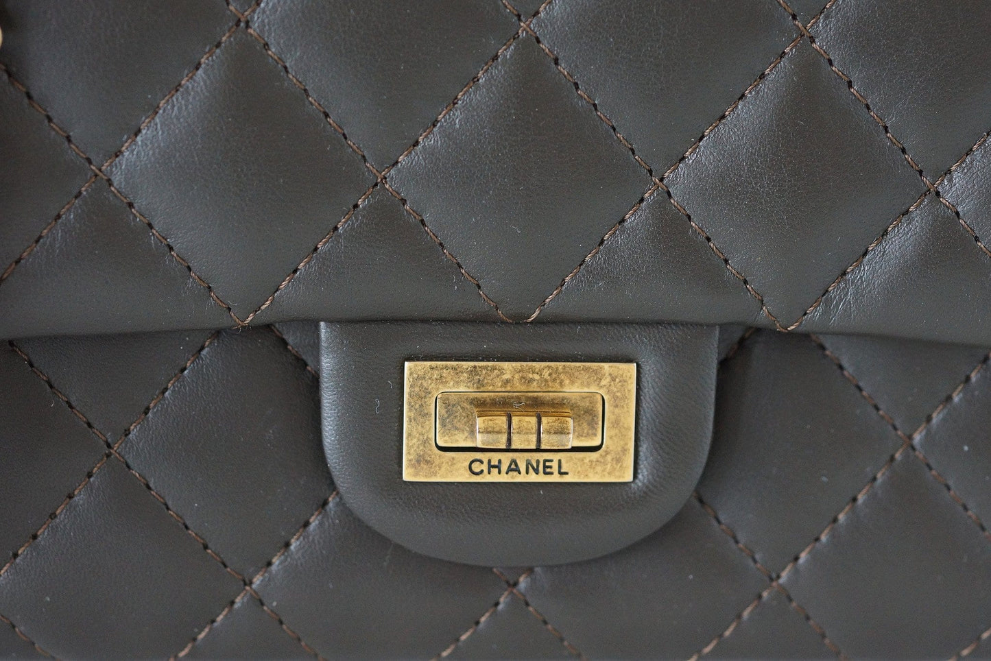 Chanel Bag 2.55 Medium Classic Double Flap Dark Olive Khaki New