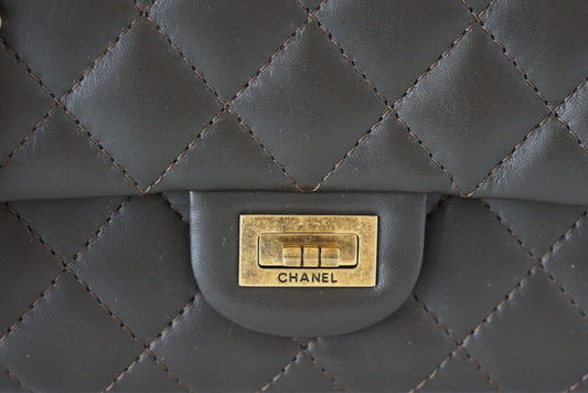 Chanel Bag 2.55 Medium Classic Double Flap Dark Olive Khaki New
