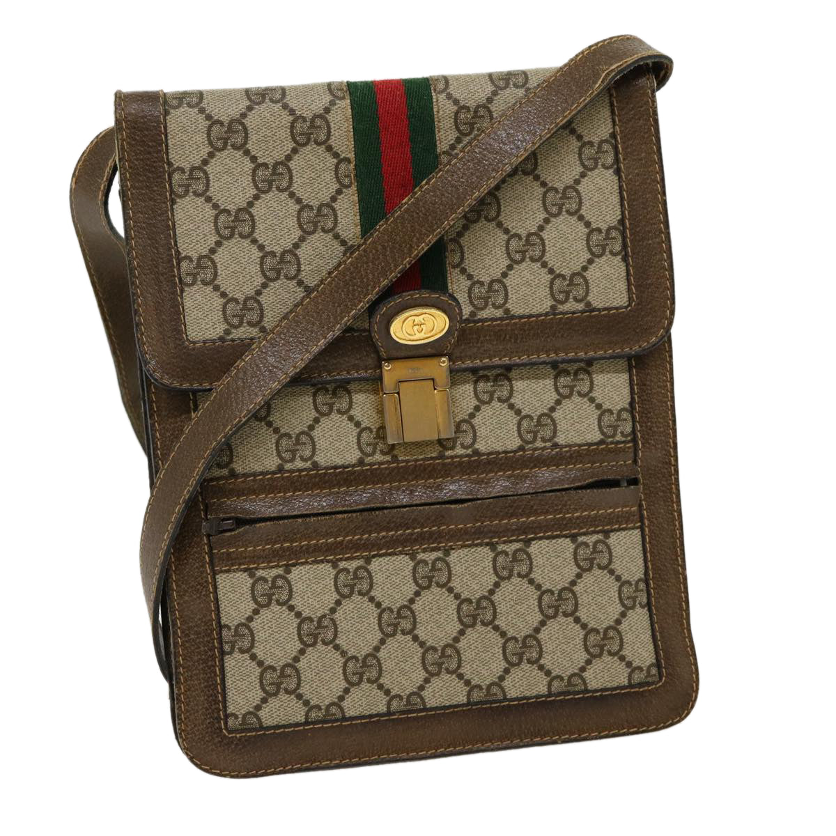 Gucci Leather Canvas Shoulder Bag