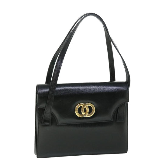 Luxury CELINE Circle Shoulder Bag Leather Black rd5696