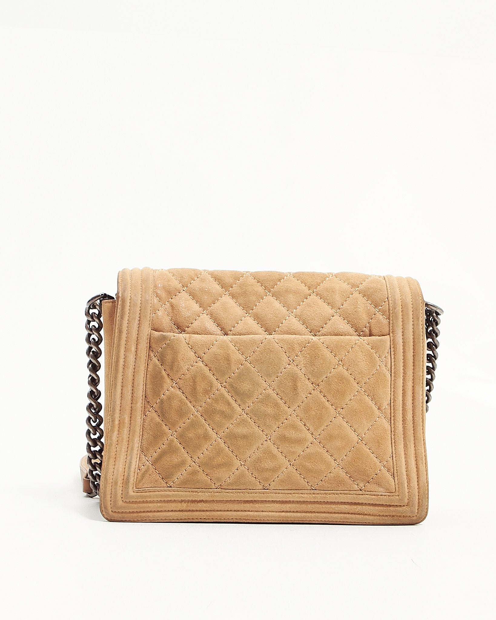 Chanel Beige Suede Gentle Boy Crossbody Bag