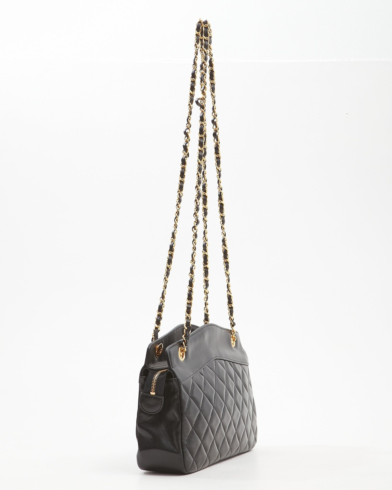 Chanel Black Lambskin 24K GHW Chain Bag