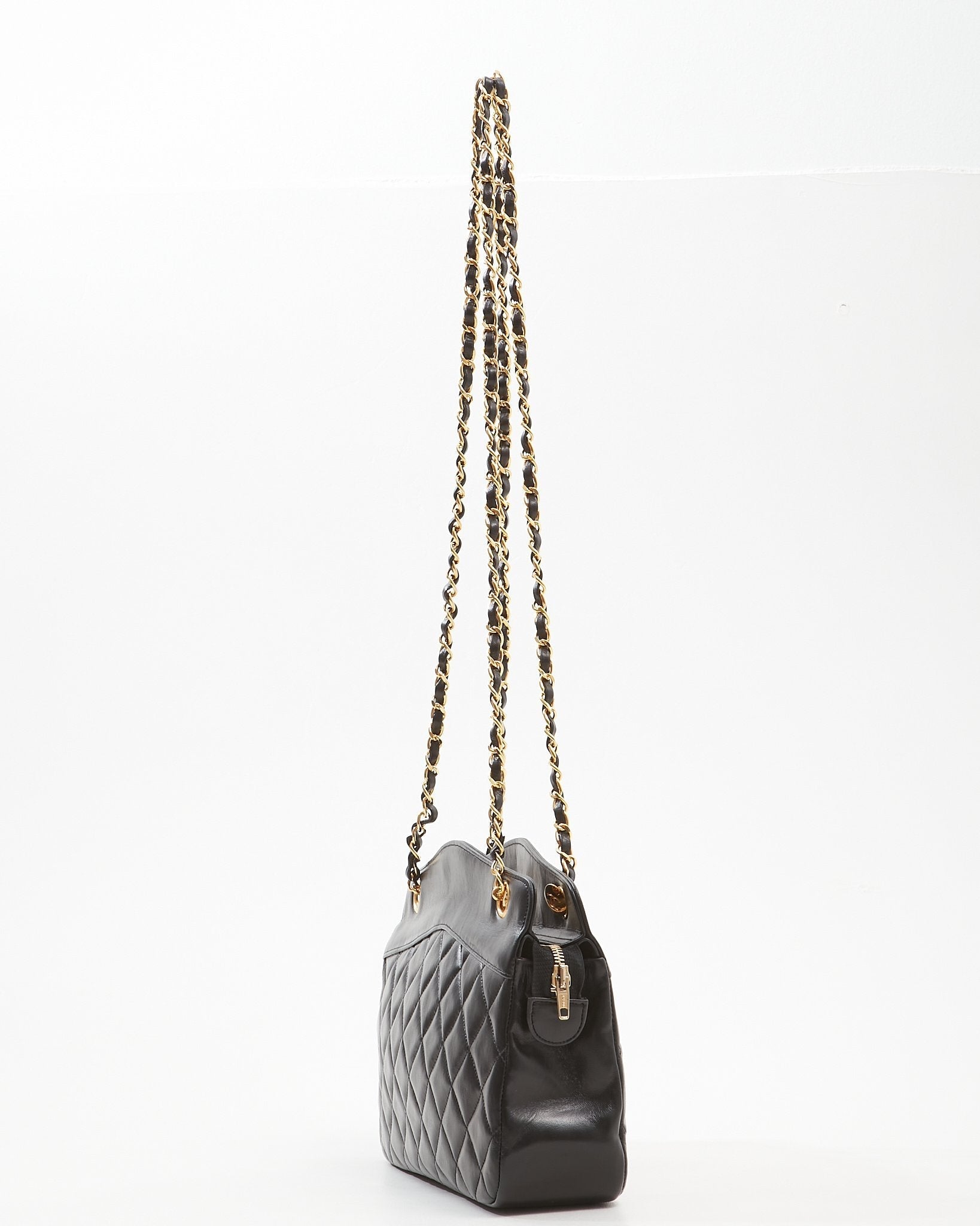 Chanel Black Lambskin 24K GHW Chain Bag