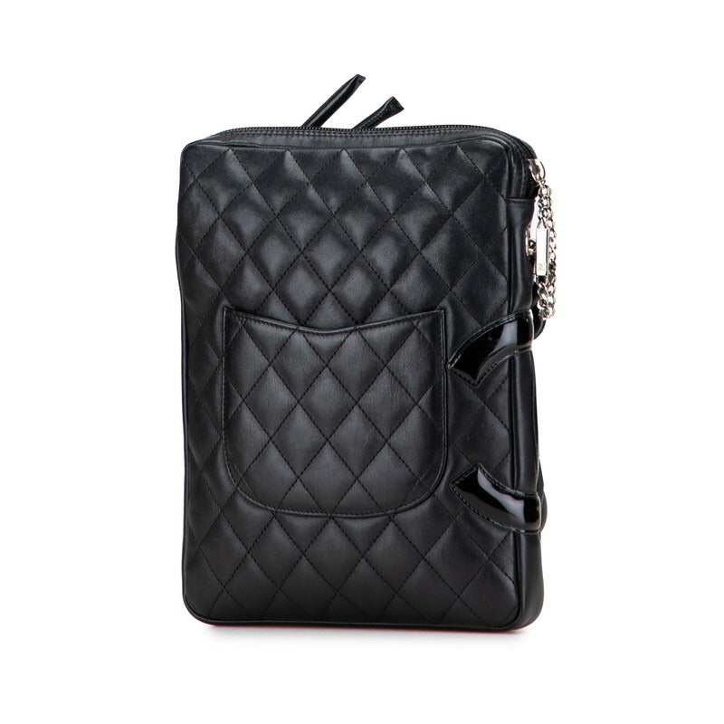 Chanel Cambon Line Calfskin Patent Leather Shoulder Bag