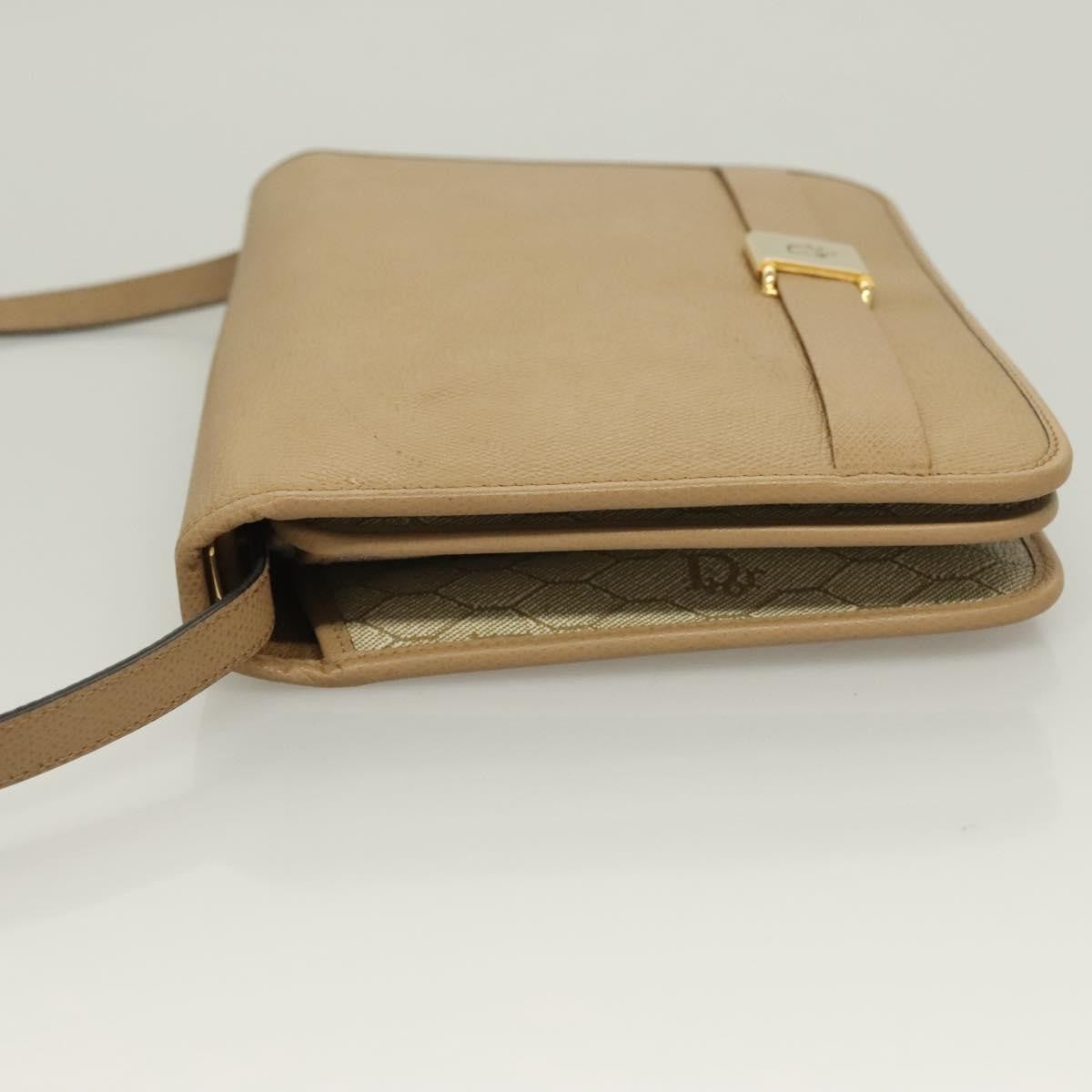 Christian Dior Honeycomb Shoulder Bag Leather Beige Leather Shoulder Bag Bag ()