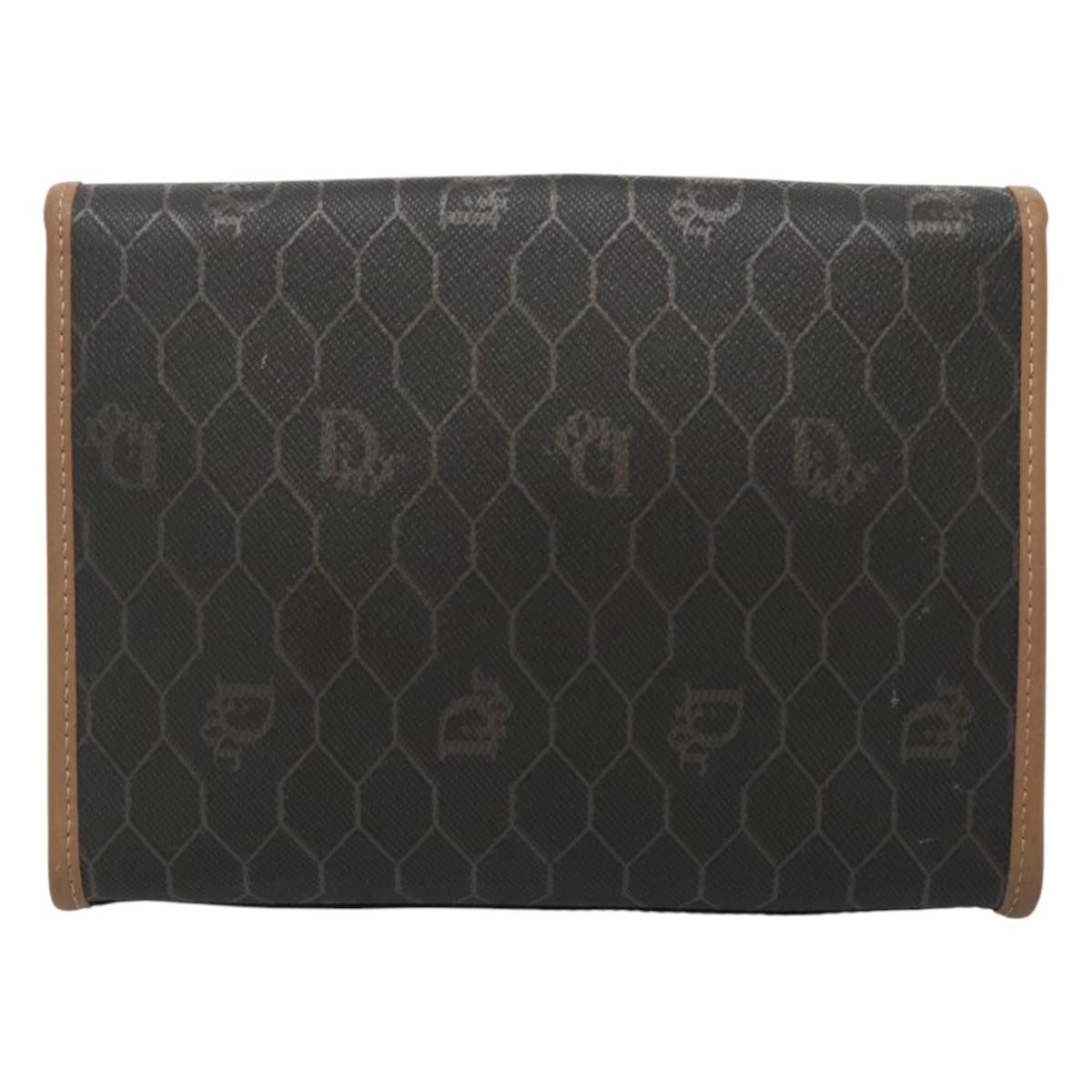 Christian Dior Honeycomb Chain Canvas Black Pvc Clutche & Pouche Bag ()