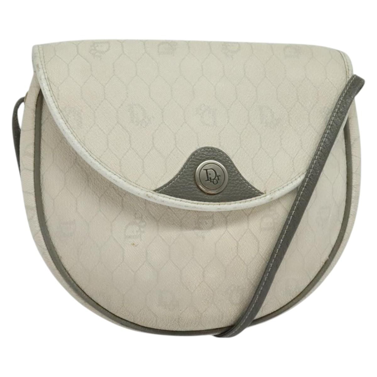 Christian Dior Honeycomb Shoulder Bag Canvas White Canvas Shoulder Bag Bag ()