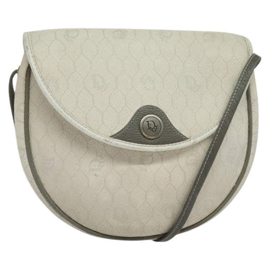 Christian Dior Honeycomb Shoulder Bag Canvas White Canvas Shoulder Bag Bag ()