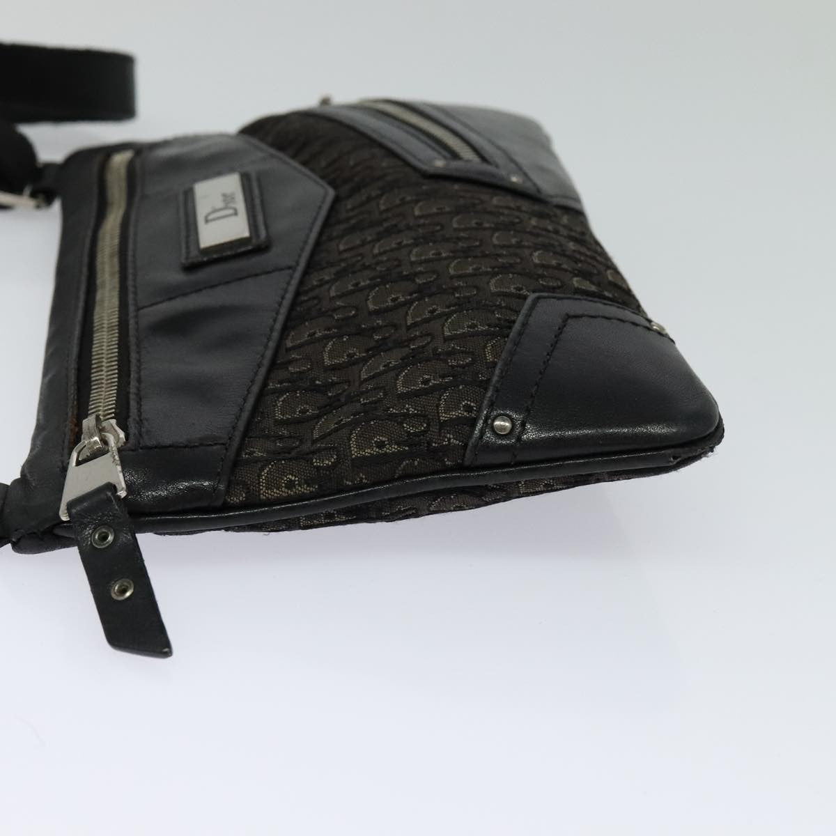 Christian Dior Trotter Shoulder Bag Canvas Black Canvas Shoulder Bag Bag ()