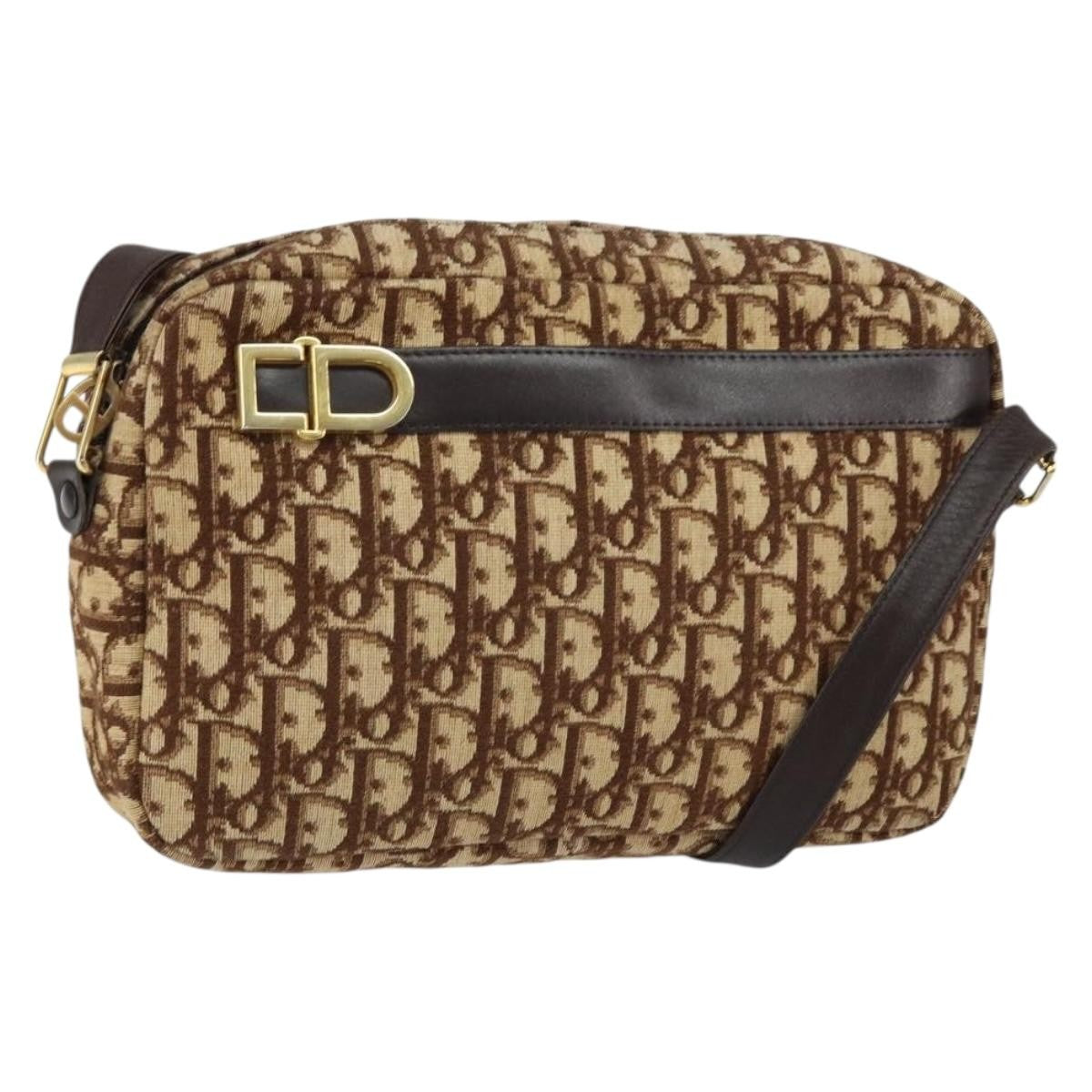 Christian Dior Trotter Crossbody Bag Diorissimo Coated Canvas Brown Canvas Shoulder Bag Bag ()