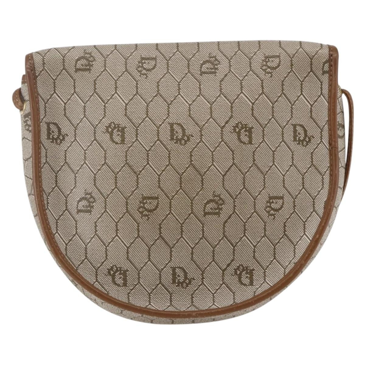 Christian Dior Honeycomb Flap Crossbody Bag Coated Canvas Beige Canvas Shoulder Bag Bag ()