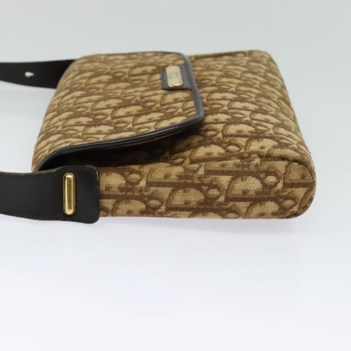 Christian Dior Trotter Flap Shoulder Bag Canvas Brown Canvas Bag ()