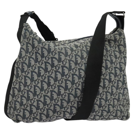 Christian Dior Zip Shoulder Bag Diorissimo Canvas Navy Canvas Shoulder Bag Bag ()