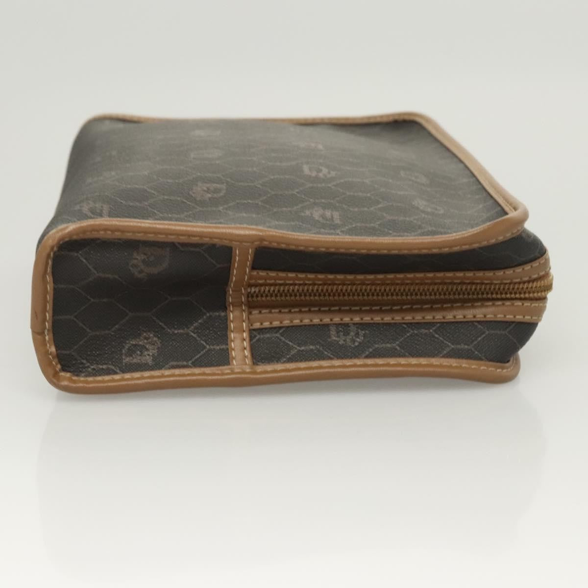 Christian Dior Honeycomb Zip Pouch Coated Canvas Black Pvc,Canvas Clutche & Pouche Bag ()