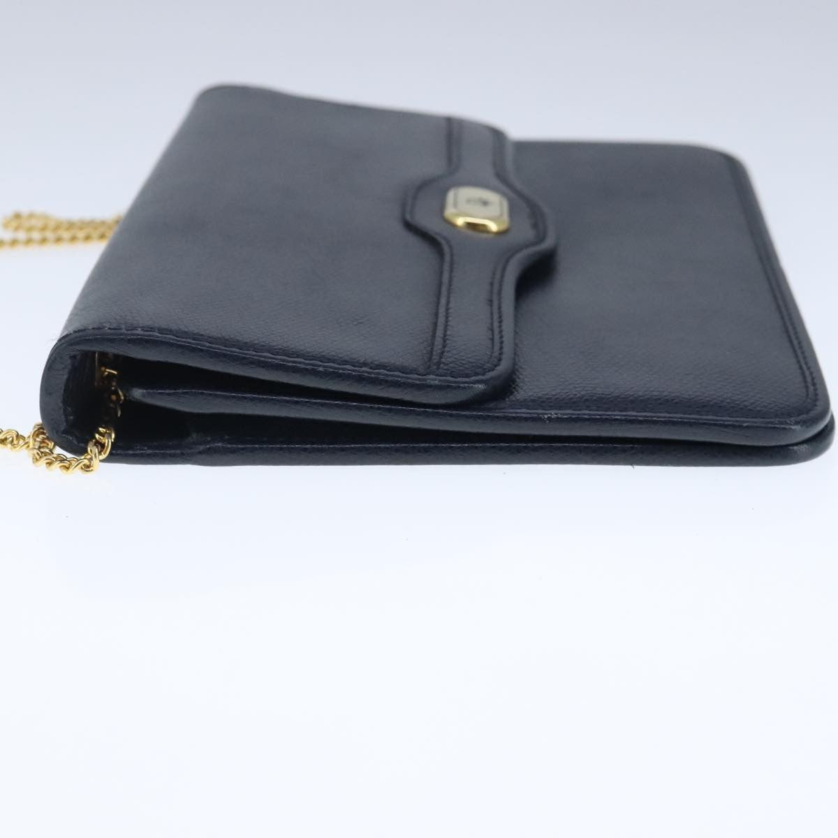 Christian Dior Cd Chain Flap Shoulder Bag Leather Navy Leather Shoulder Bag Bag ()