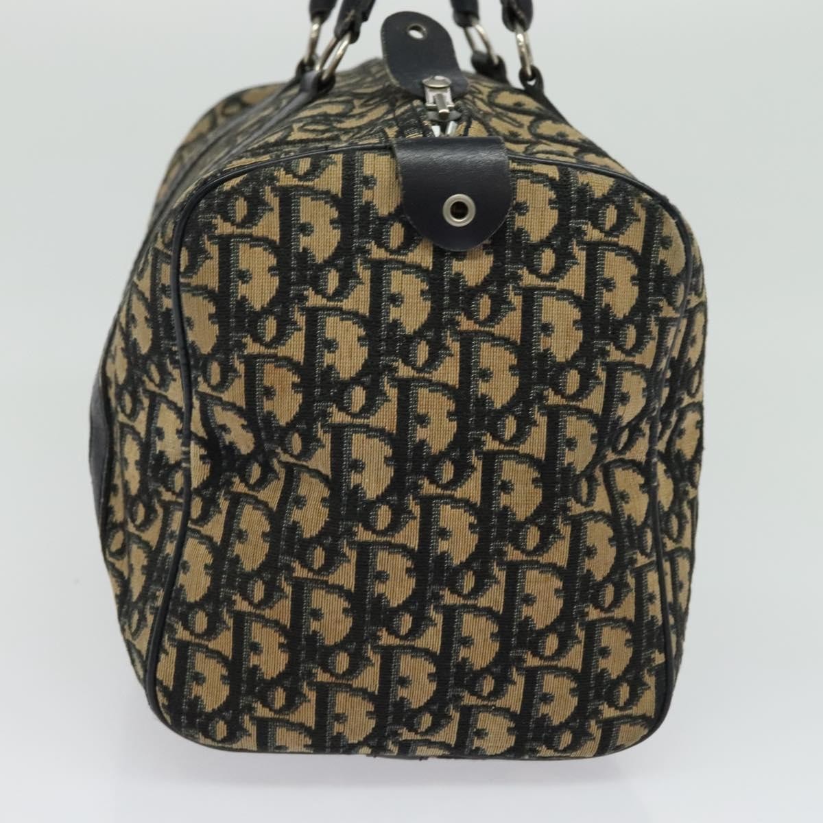 Christian Dior Trotter Boston Bag Diorissimo Canvas Navy Canvas Bag ()