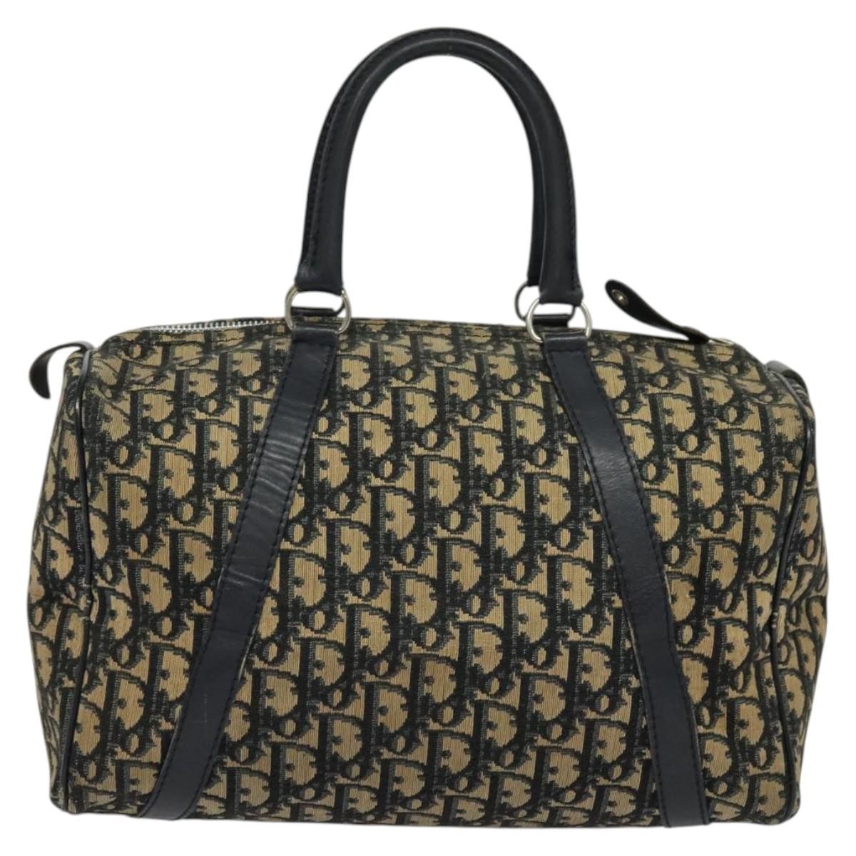 Christian Dior Trotter Boston Bag Diorissimo Canvas Navy Canvas Bag ()