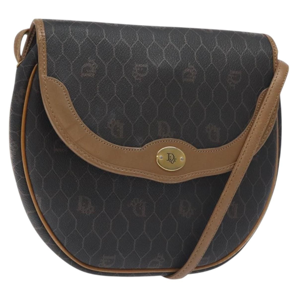 Christian Dior Honeycomb Shoulder Bag Canvas Black Canvas Bag ()