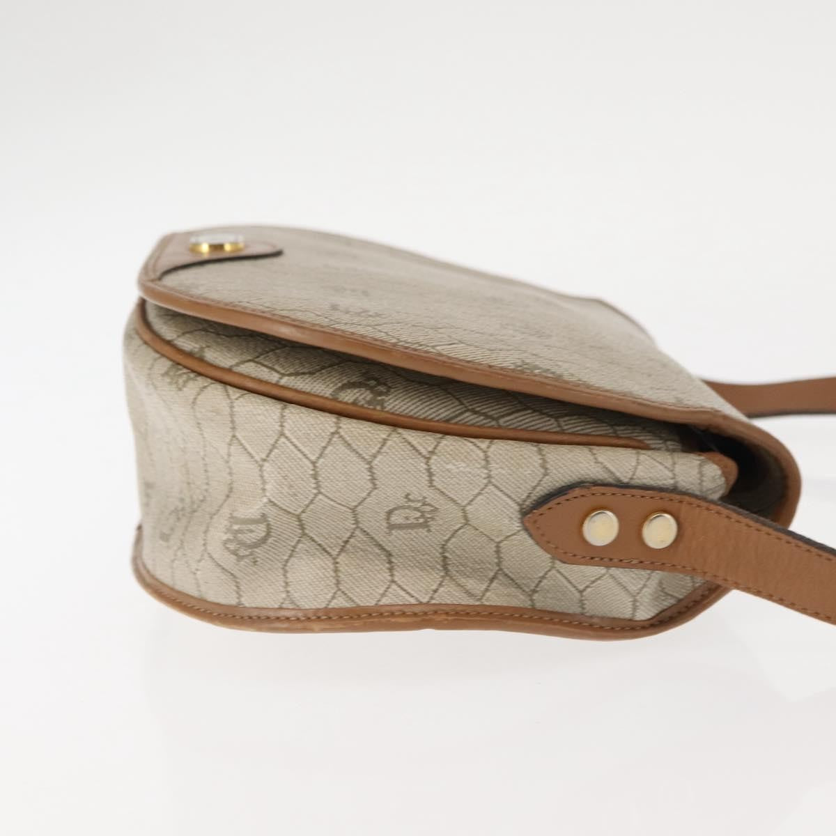 Christian Dior Honeycomb Flap Crossbody Bag Coated Canvas Beige Canvas Bag ()