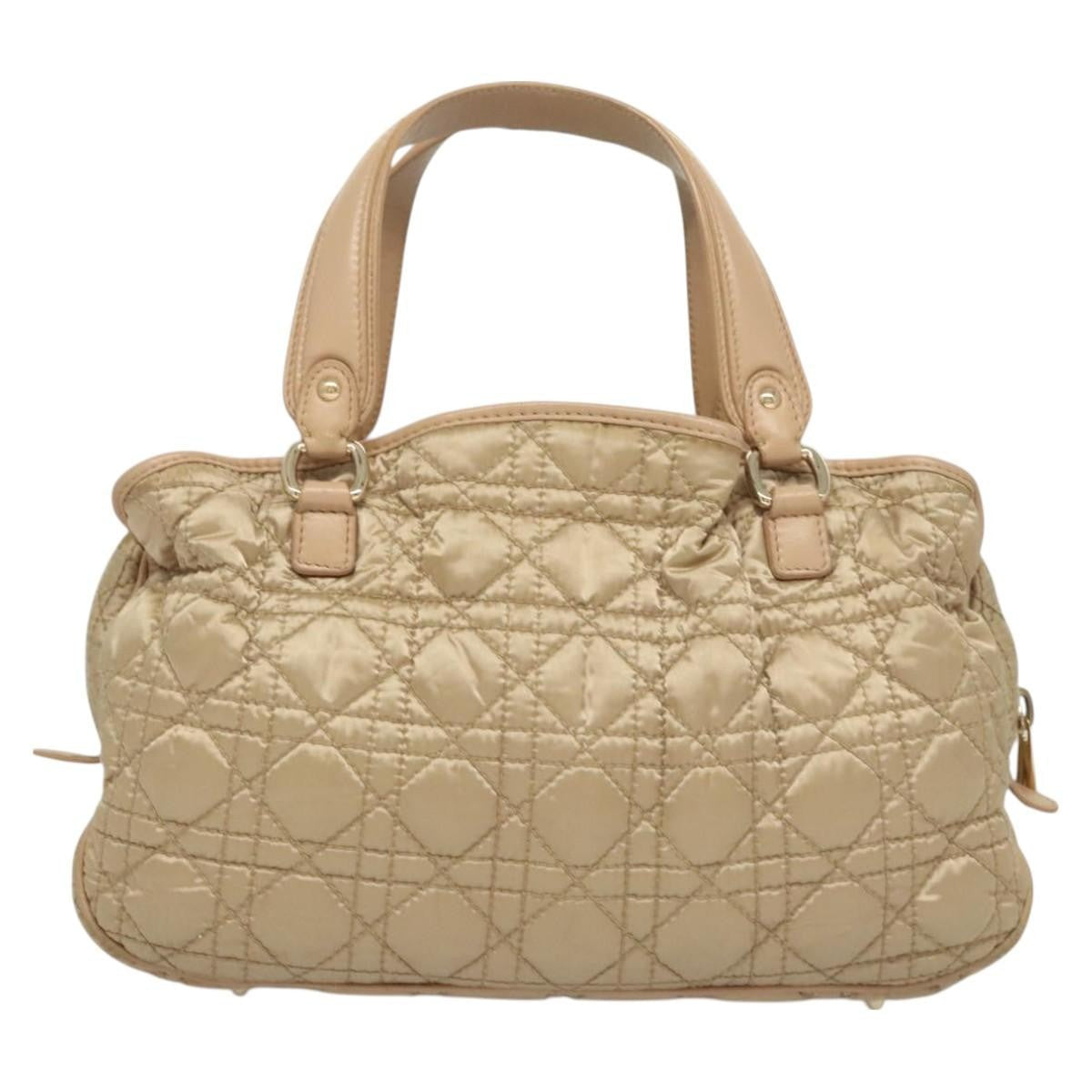 Christian Dior Charming Tote Cannage Quilt Nylon Beige Nylon Bag ()