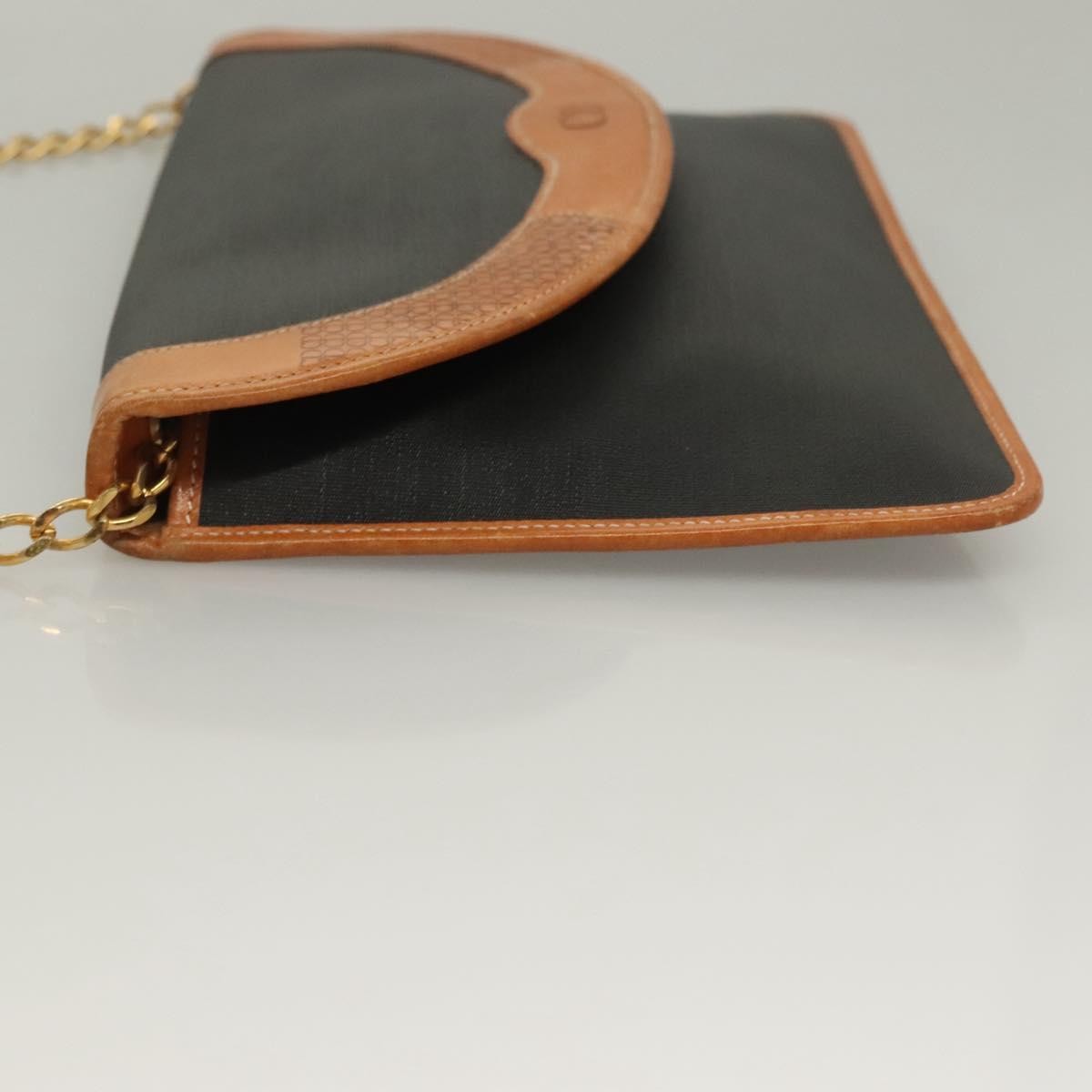 Christian Dior Cd Chain Flap Shoulder Bag Canvas Black Pvc Shoulder Bag Bag ()