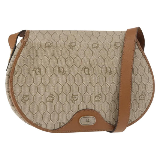 Christian Dior Honeycomb Flap Crossbody Bag Coated Canvas Beige Canvas Bag ()
