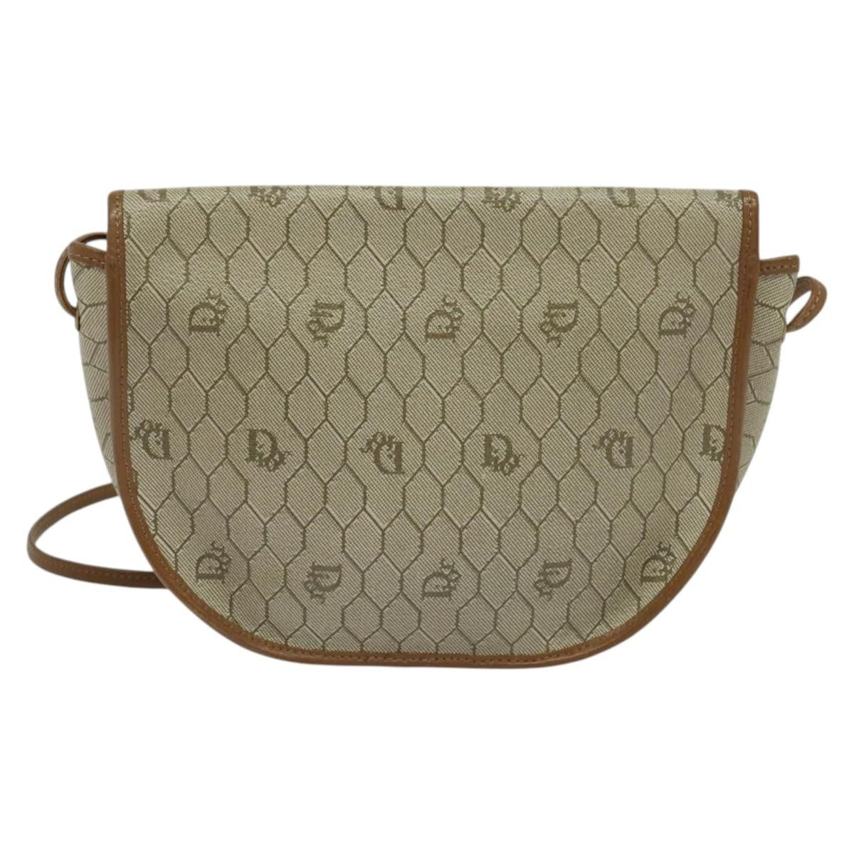 Christian Dior Honeycomb Shoulder Bag Canvas Beige Canvas Bag ()