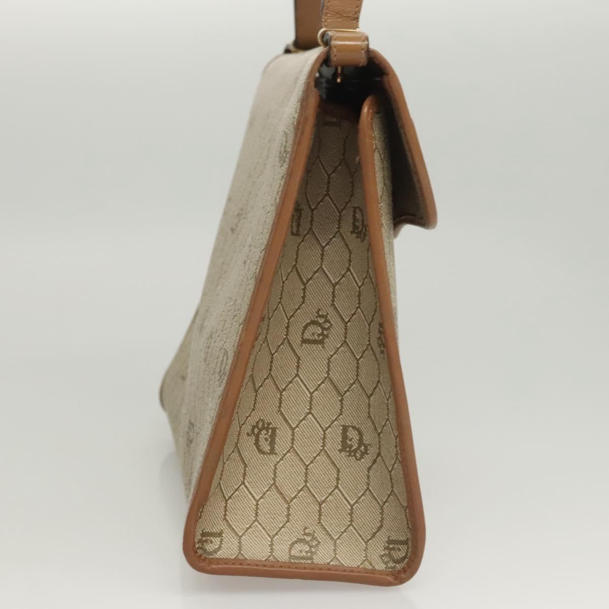 Christian Dior Honeycomb Handbag Canvas Leather Beige Canvas Bag ()