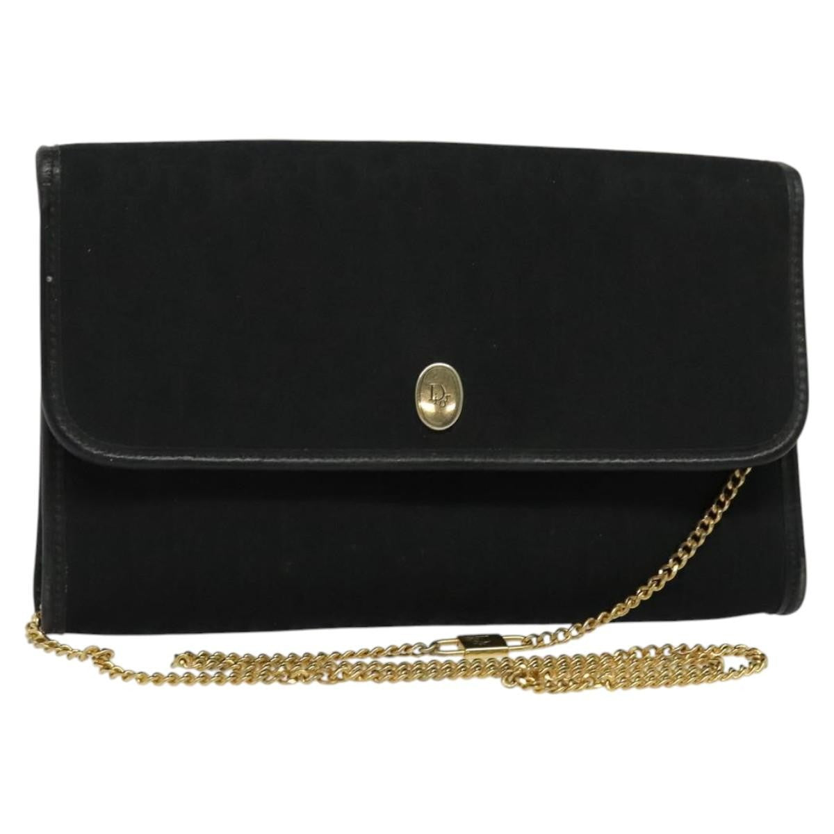 Christian Dior Trotter Flap Crossbody Bag Canvas Black Canvas Shoulder Bag Bag ()
