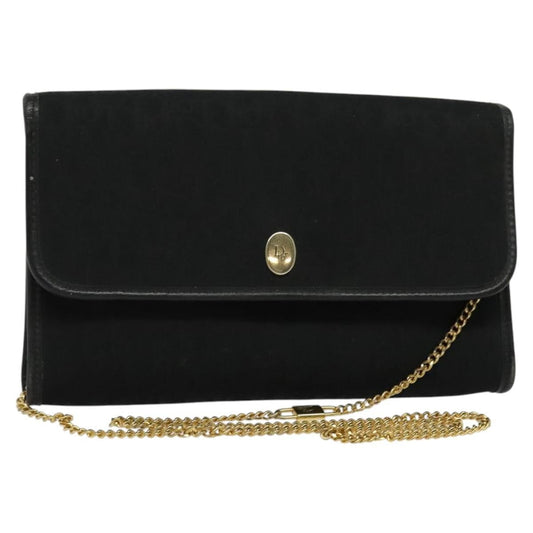 Christian Dior Trotter Flap Crossbody Bag Canvas Black Canvas Shoulder Bag Bag ()