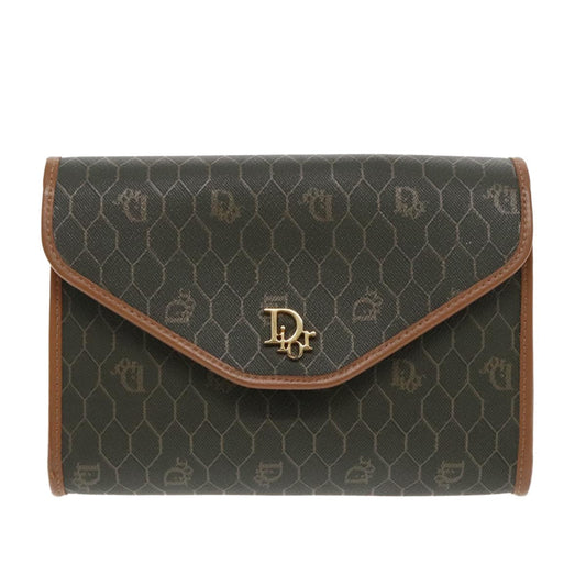 Christian Dior Honeycomb Chain Canvas Khaki Canvas Shoulder Bag Bag ()