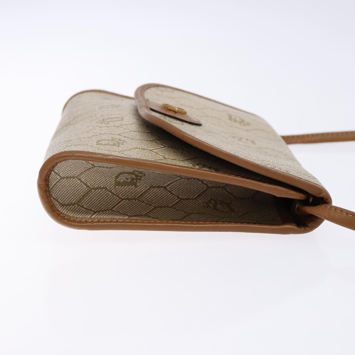 Christian Dior Honeycomb Flap Crossbody Bag Coated Canvas Beige Pvc Bag ()