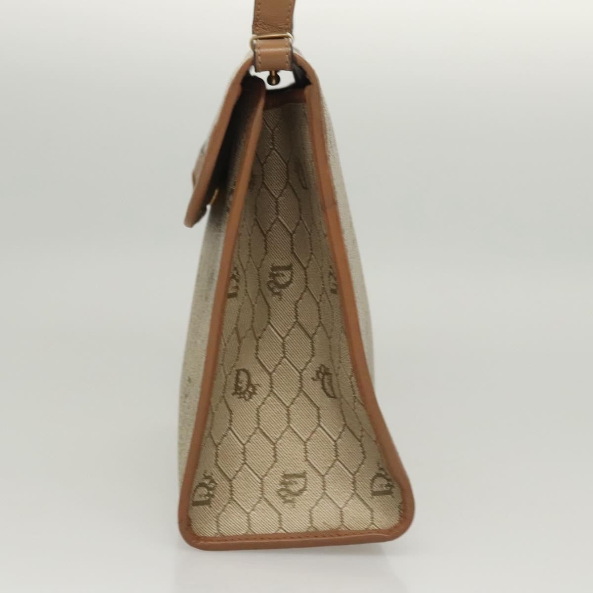 Christian Dior Honeycomb Handbag Canvas Leather Beige Canvas Bag ()