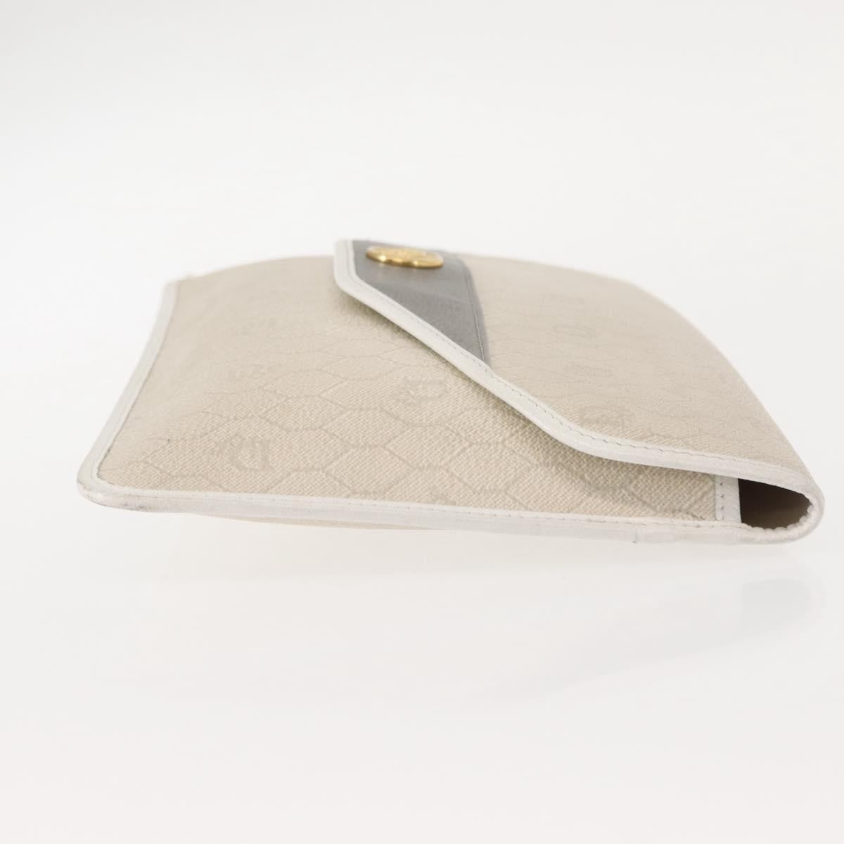 Christian Dior Honeycomb Clutch Canvas White Canvas Clutche & Pouche Bag ()