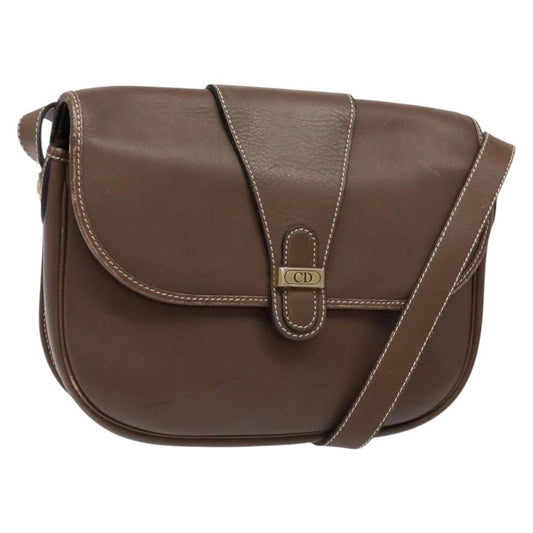 Christian Dior Cd Flap Shoulder Bag Leather Brown Leather Shoulder Bag Bag ()
