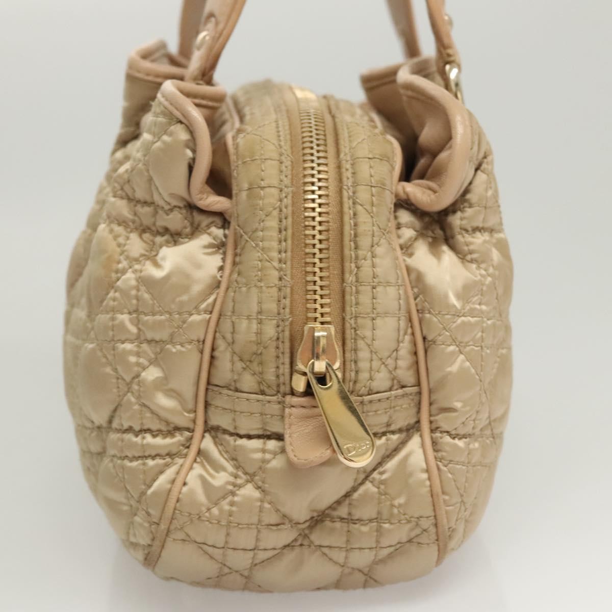 Christian Dior Charming Tote Cannage Quilt Nylon Beige Nylon Bag ()