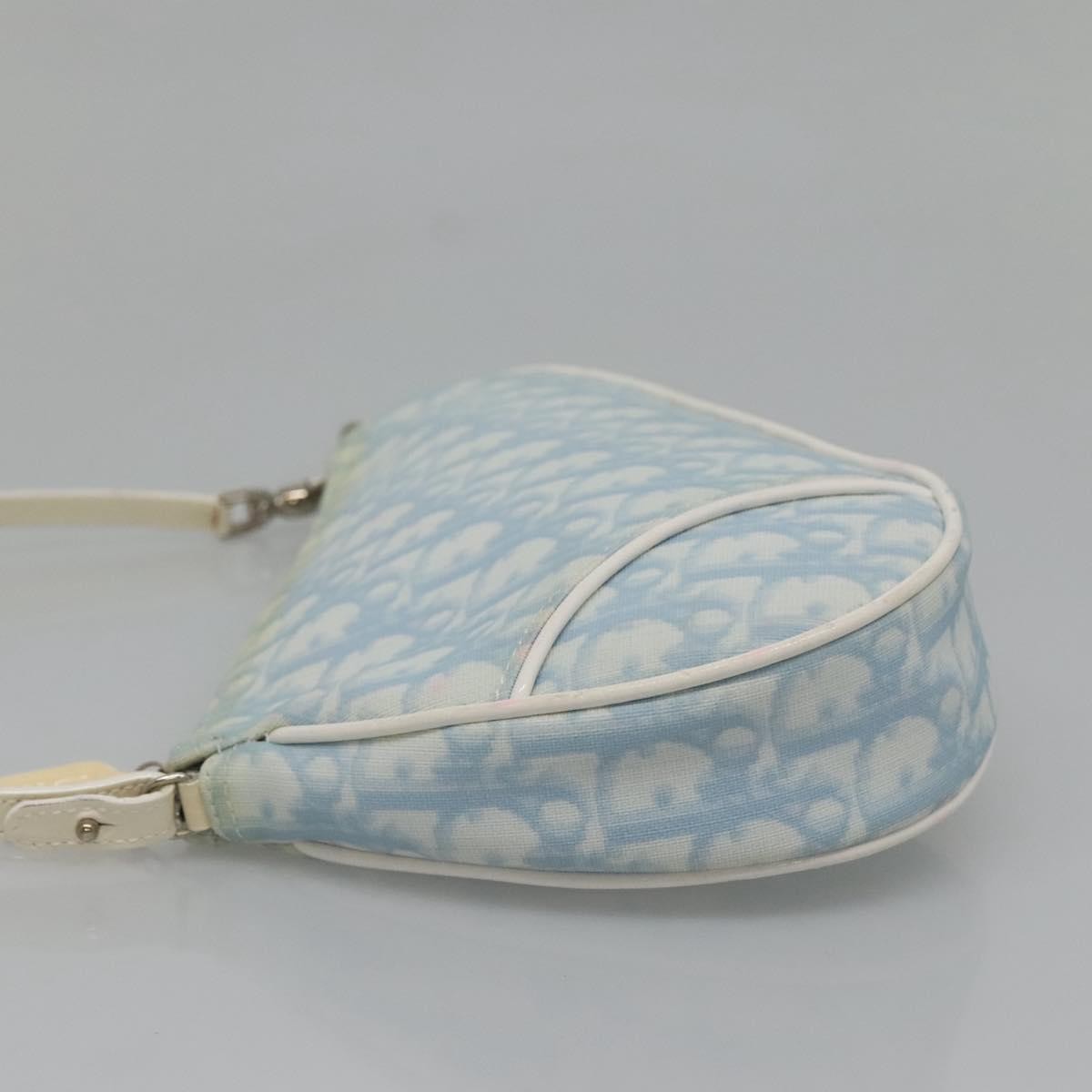 Christian Dior Saddle Bag Diorissimo Canvas Blue Canvas Bag ()
