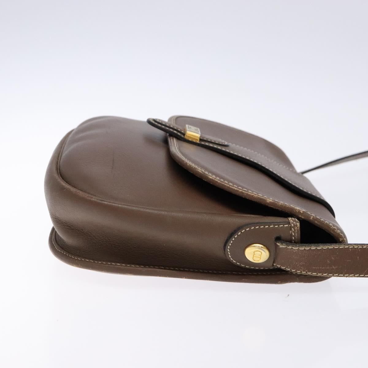 Christian Dior Cd Flap Shoulder Bag Leather Brown Leather Shoulder Bag Bag ()
