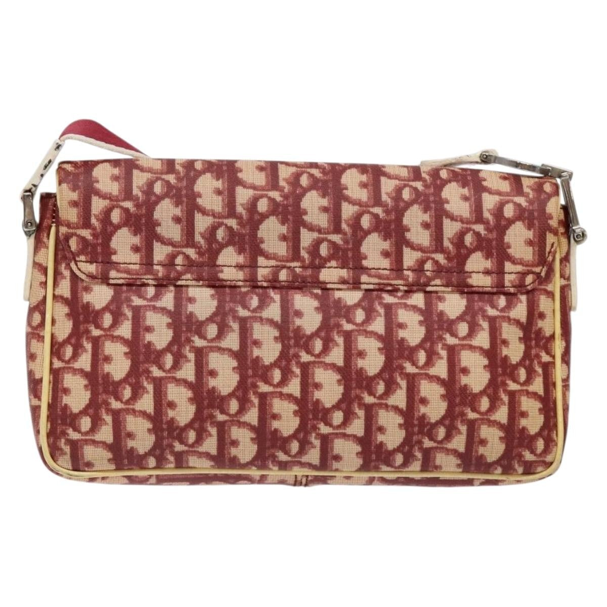 Christian Dior Flap Crossbody Bag Canvas Red Canvas Shoulder Bag Bag ()