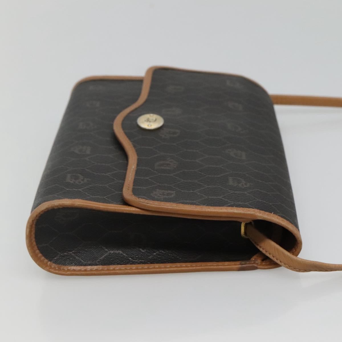 Christian Dior Honeycomb Flap Crossbody Bag Coated Canvas Black Canvas Shoulder Bag Bag ()