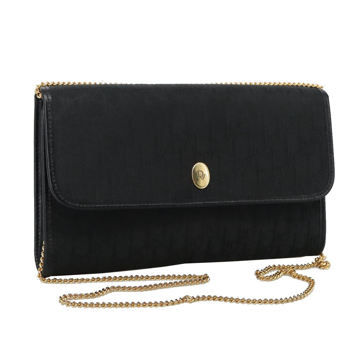 Christian Dior Trotter Crossbody Bag Canvas Black Canvas Shoulder Bag Bag ()