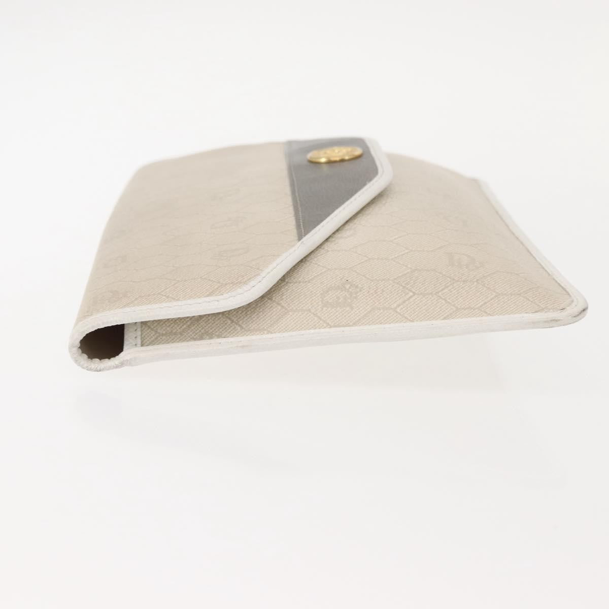 Christian Dior Honeycomb Clutch Canvas White Canvas Clutche & Pouche Bag ()