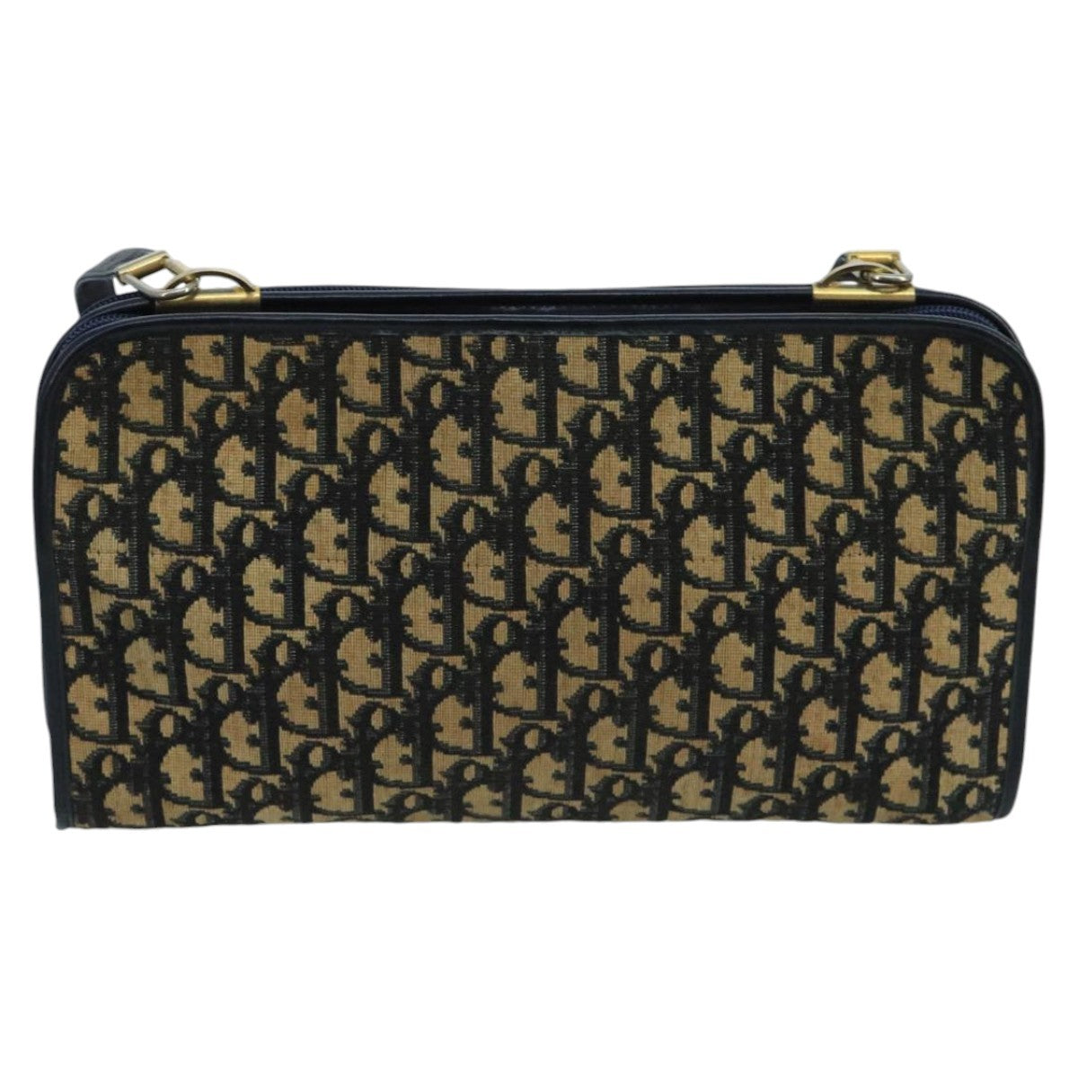 Christian Dior Trotter Crossbody Bag Diorissimo Coated Canvas Navy Canvas Shoulder Bag Bag ()